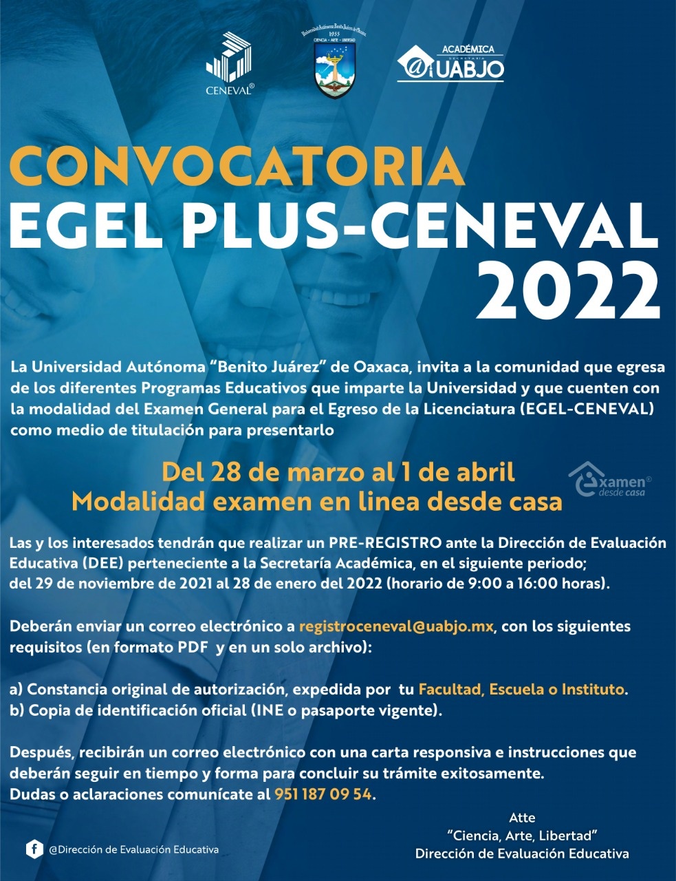 ¿Cuándo es el examen Ceneval 2022